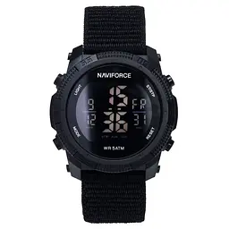 Наручний годинник чоловічий NaviForce Europe Armor Black 2 ремінці Чорний (3595)