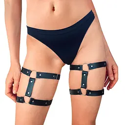 Гартери на ногу із натуральної шкіри Art of Sex - Kristina Leg Garters (2 шт) - мініатюра 2
