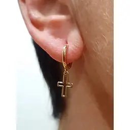 Золоті сережки KievGold Хрестики. 2/1074 - мініатюра 2