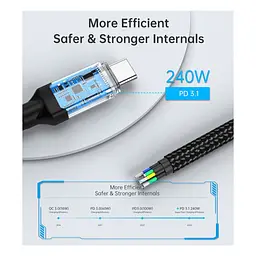 Дата кабель USB-C to USB-C 2.0m USB4 Gen 3 240W 8K Choetech (XCC-1042) - мініатюра 11