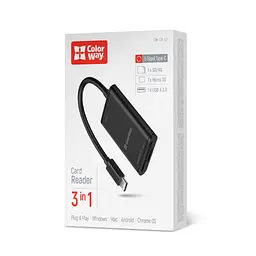 Зчитувач флеш-карт ColorWay USB-C to USB 3.0/SD/MicroSD (CW-CR-02) - мініатюра 12