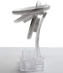 Косметичне настільне кругле дзеркало Cosmetic Mirror HH098 26 LED на підставці з підсвіткою біле - мініатюра 4
