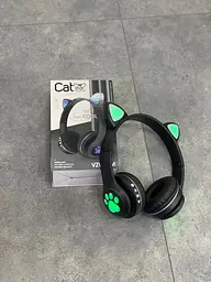 Повнорозмірні навушники бездротові No Brand Cat Headset M23 Bluetooth з RGB підсвічуванням та котячими вушками Black - мініатюра 4