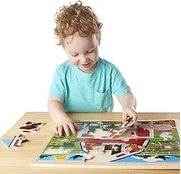 Дерев'яний пазл в рамці Melissa&Doug Ферма, 24 елемента (MD19061) - мініатюра 2