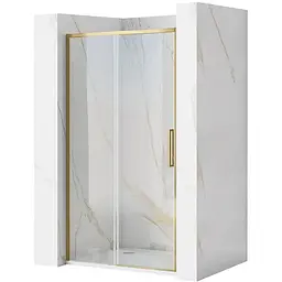 Душові двері Rea Rapid Slide 110 brashed gold REA-K4708, прозорий, золотий