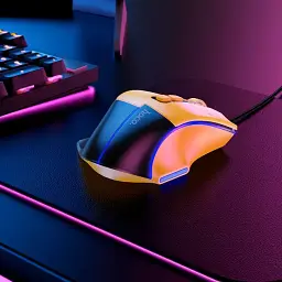 Ігрова миша Hoco GM31 Overlord LuXiaominous GaXiaoming Wired Mouse Black Yellow - мініатюра 2