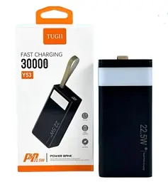 Універсальна мобільна батарея 30000 mAh, TUGII Y53, Black, 22.5 Вт WUW teh0027616 - мініатюра 2