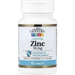 Дієтична добавка Zinc Chelated 50 мг 60 таблеток
