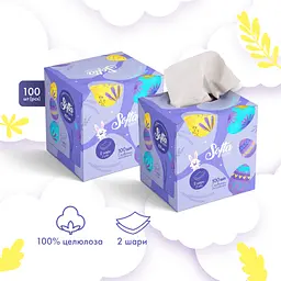Серветки косметичні Softa Easter двошарові 100 шт. - мініатюра 2