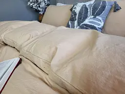 Комплект постільної білизни LUXURY Washed з вареної бавовни бежевий Beige  - двоспальний - мініатюра 4