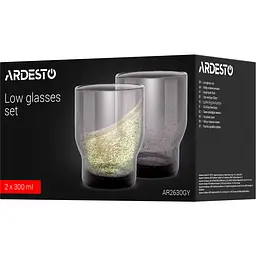 Набір склянок низьких Ardesto Bubble 300 мл зелений 2 шт. (AR2630GY) - мініатюра 3