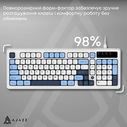Клавіатура Ajazz AF98 USB UA White/Blue (AF98-GB) - мініатюра 8