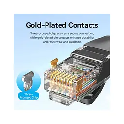 Патч-корд 3м, UTP cat 6 RJ-45 black Vention (IBEBI) - мініатюра 7