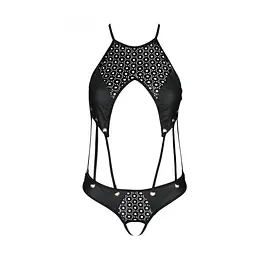 Боді з еко-шкіри з ремінцями та перфорацією Passion Tamaris Body black L/XL - мініатюра 3