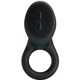 Віброкільце зі стимулятором із язичками Pretty Love LyBaile Cobra Penis Ring Vibrating Black, 5.1х2.6 см (чорний) - мініатюра 2