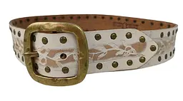 Ремінь жіночий Vanzetti Vintage дизайнерський 76 см 4 см шкіра Білий