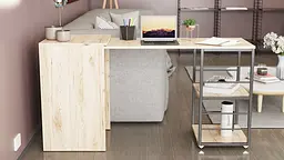 Стіл-тумба трансформер Смарт 2/1 Ferrum-decor 750x1450x500 Чорний метал ДСП Дуб Сан-Марино 16 мм (FRD-105096) - мініатюра 9