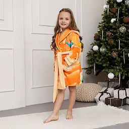 Халат дитячий з плюшевого велюру Fluffy 18214 110-116 см - мініатюра 4