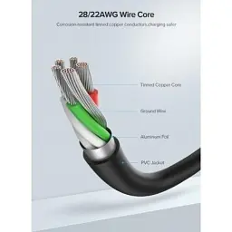 Дата кабель USB 2.0 AM to USB-C 1.0m US287 Black Ugreen (60116) - мініатюра 7
