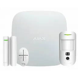 Комплект бездротової сигналізації Ajax StarterKit Cam Plus 8EU UA з фотоверифікацією тривог і підтримкою LTE White