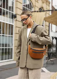 Велика жіноча шкіряна сумка бананка Sambag Tirso Max руда 38 × 17 × 6 см (81341121) - мініатюра 5