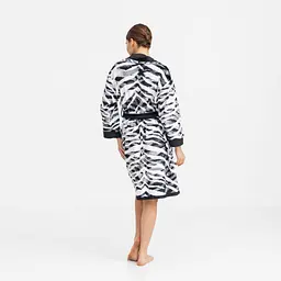 Халат жіночий з плюшевого велюру ексклюзивний Striped 18302 M-L - мініатюра 4