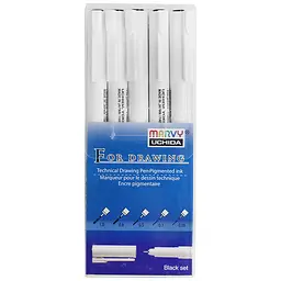 Набір лінерів Marvy Drawing Pen чорний (0,05 | 0,01 | 0,5 | 0,8 | 1,0) 5 шт