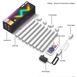 Настінний світильник Lines SAL-013B Bluetooth USB interface with app (8+4 pcs) White - мініатюра 2