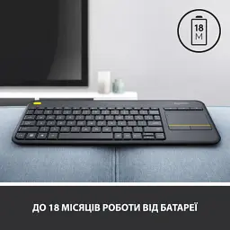 Клавіатура Logitech K400 Plus Touch Wireless UA Black (920-007145) - мініатюра 7