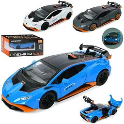 Машина 1:24, мет., інерц., відчиняються двері, гумові колеса, 3 кольори, муз., світло, бат., кор. (AP-2027)