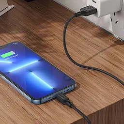 Дата кабель Hoco X90 Cool silicone USB to Lightning (1m) Black - мініатюра 5