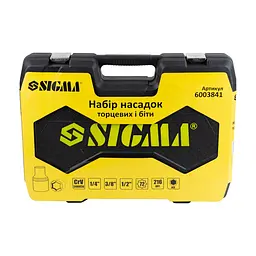 Набір торцевих насадок і біт Sigma CrV 1/4", 3/8", 1/2" 216 шт. (6003841) - мініатюра 9