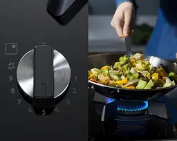 Варильна поверхня газова на склі Electrolux 75 см чугун електронне керування Hob2Hood чорний - мініатюра 7