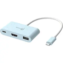 Багатопортовий мультиадаптер J5create JCA379EC-N, USB Type-C 3-в-1 блакитний