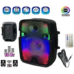 Портативна акустична система XPRO OTY-809 з Bluetooth RGB чорна (MER-15707_1473) - мініатюра 3