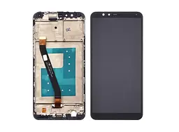 Дисплей для Huawei Honor 7X з чорним тачскрином і корпусною рамкою