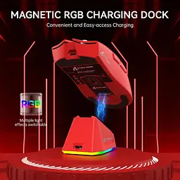 Комп'ютерна  миша Attack SHARK X11 бездротова, ігрова, PAW3311, 22000 DPI 2,4G+Bluetooth Red - мініатюра 4