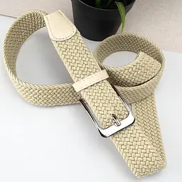 Ремінь-гумка жіночий PS-35010 (110 см) бежевий плетений - мініатюра 3