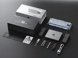 Ігрова дротова магнітна клавіатура GravaStar Mercury V60 Pro Deluxe Edition / Magnetic GravaStar UFO Switch / with Keycap Set / Chrome Silver - мініатюра 10