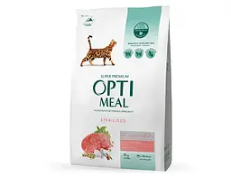 Cухий корм для стерилізованих котів Optimeal Sterilised - яловичина та сорго 1кг на вагу