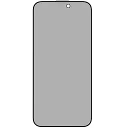 Захисне скло iPhone 15 Pro з чорною рамкою, антишпигун, 0.3mm, 2.5D, 9H, Glass Pro+, 2-Way Privacy, Momax (PZAP23MD1VD)