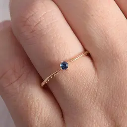 Каблучка з жовтого золота з сапфіром 17 K-0108 - мініатюра 6