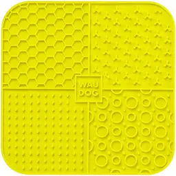 Миска-килимок для собак та котів Waudog Silicone для злизування 190х190х10 мм жовтий