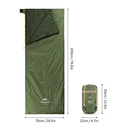 Спальник Naturehike LW180 Mini NH21MSD04, правий, темно-зелений - мініатюра 3