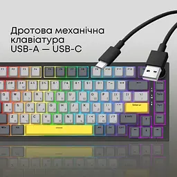 Клавіатура Ajazz AK820 Sea Salt Switch RGB USB-C UA Black (AK820-SS-BGY) - мініатюра 7