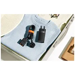 Зарядний пристрій Baseus 2xUSB-C 65W + 1xUSB GaN + cable USB-C to USB-C 100W 1.0m black (CCGP120201) - мініатюра 11