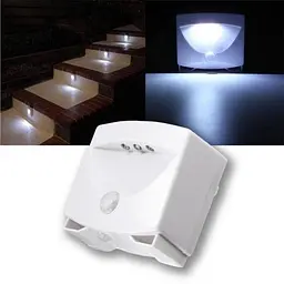 Світлодіодна LED-лампа з датчиком руху на батареях AAA світильник Mighty Light біла - мініатюра 3