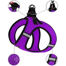 Шлея для собак Bronzedog Mesh Vest, розмір М, 42х47 см, фіолетова - мініатюра 3