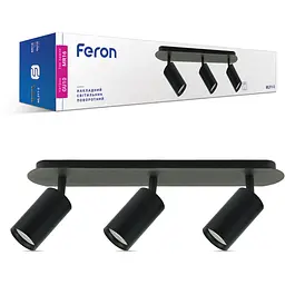 Світильник накладний Feron ML311-3 MR16/GU10 чорний круг потрійний поворотний (40106)