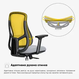 Крісло Mealux Flow Lite Fabric Grey (HF-B20 F/G) - мініатюра 4